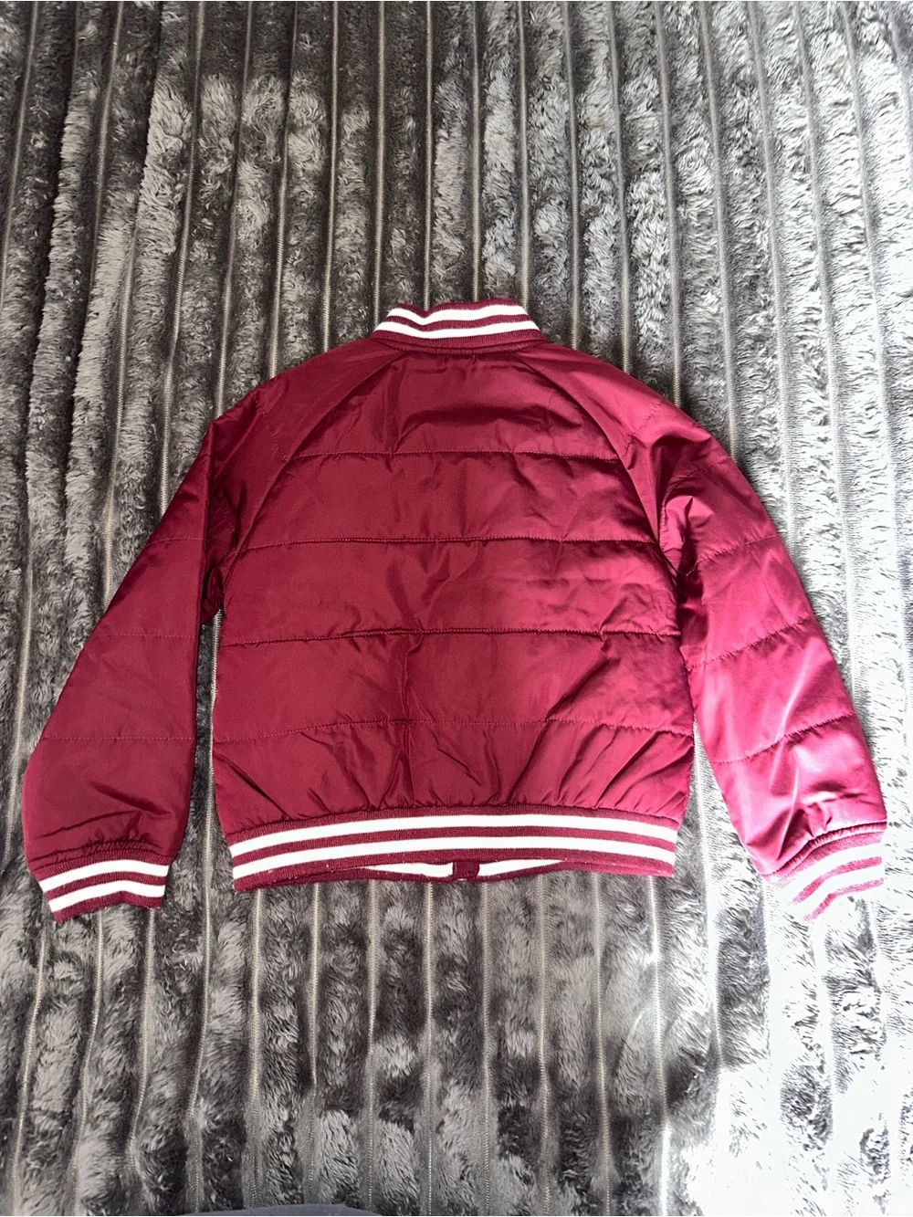 Children’s Place Toddler Burgundy Quilted Bomber Jacket
